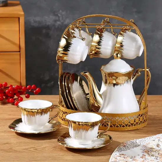 Earthy, unglazed ceramic tea set.